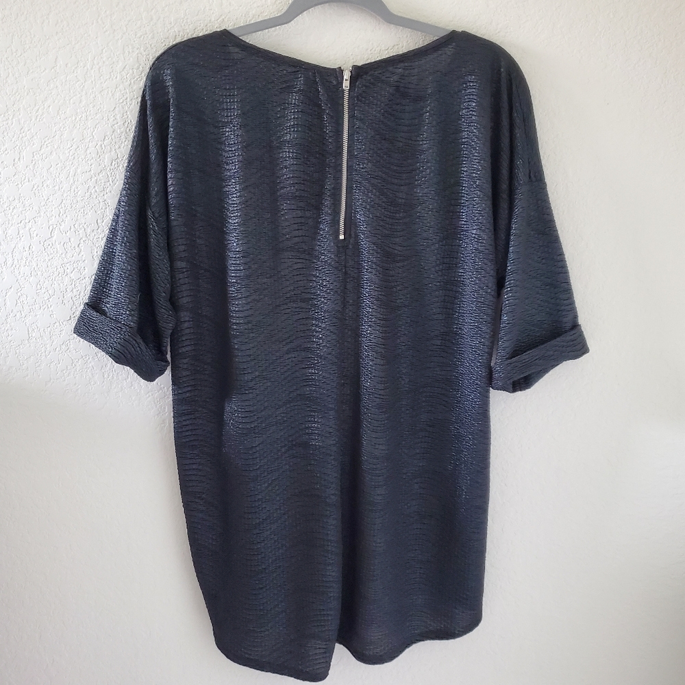 Zara Basic Evening Textured Shimmer Effect Tunic - image 5